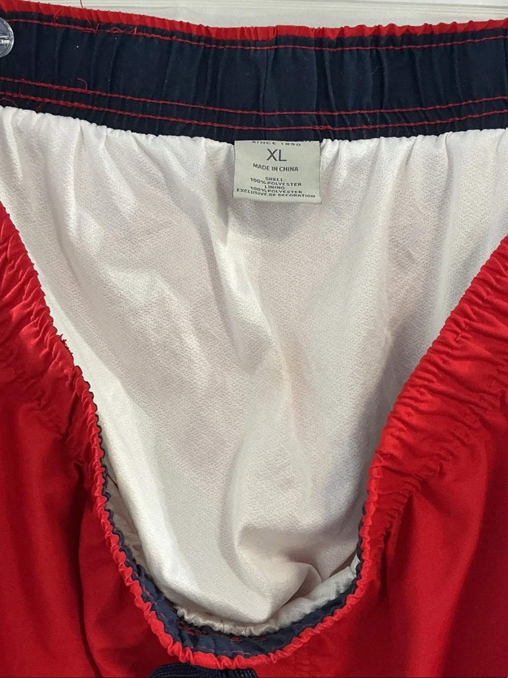 U.S. Polo Assn. Red Swim Trunks with Navy Accents